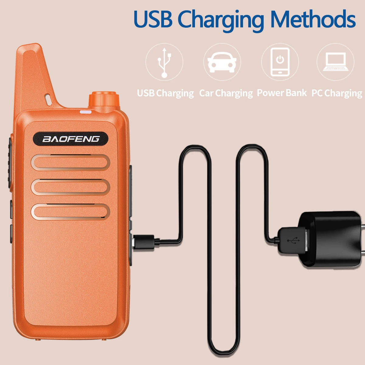 2X Baofeng BF-T20 Mini Walkie Talkie USB Lade UHF Tragbare Radio Für BF-888S KD-C1 Handheld Zwei Weg Radio für Hotel