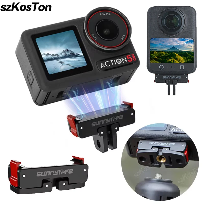 Magnetischer Adapter für DJI Osmo Action 5 Pro OSMO 360, faltbare Schnellwechselplatte für DJI Action 3 4 Kamera-Erweiterungszubehör