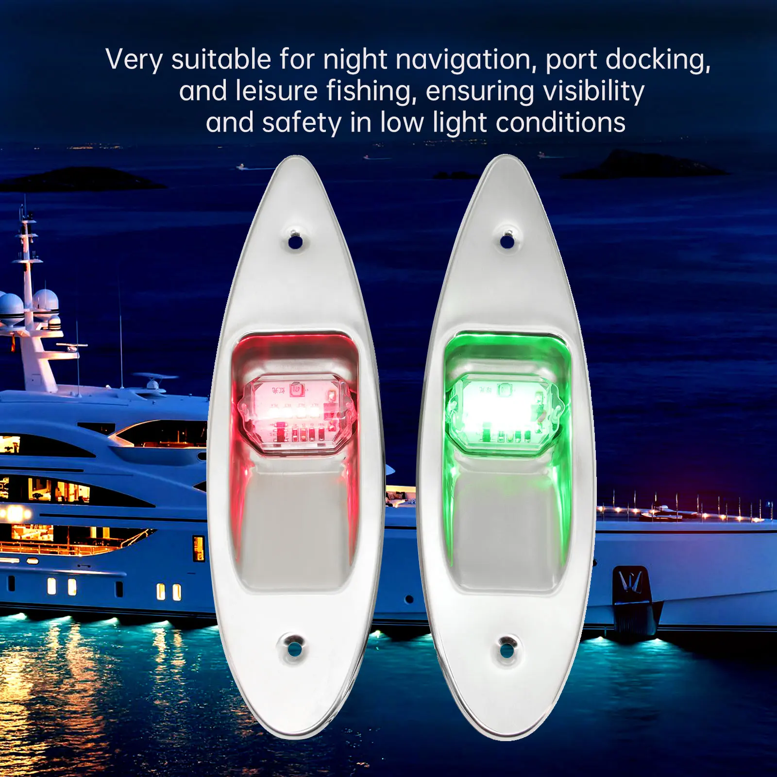 12V LED Navigationslicht Marine Boot Signal Warnung Wasserdichte Lampe Boot Seite Bug Pontons Licht Korrosionsbeständig Rot & Grün