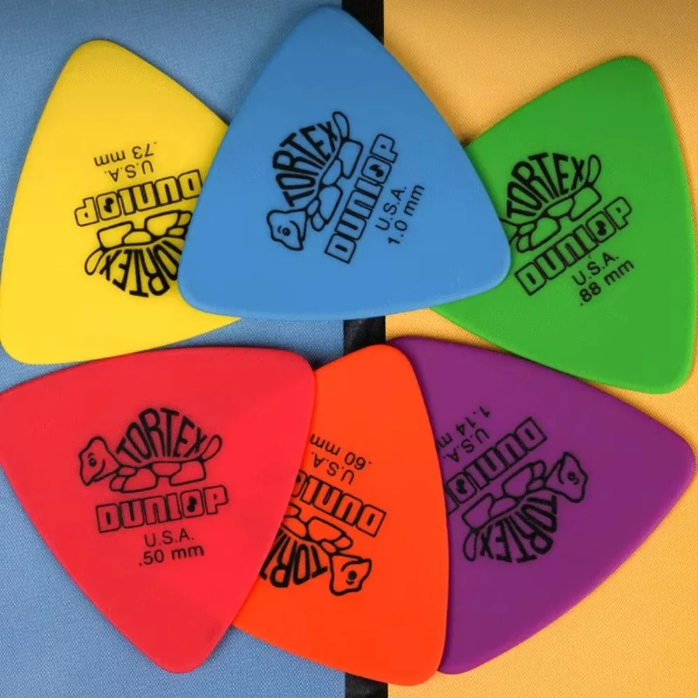 10pcs Delrin Dunlop Guitar Picks 0.5/0.6/0.73/0.88/1.0/1.14MM Triangle Picks Guitar Parts Anti-slip Style Picks Accessories