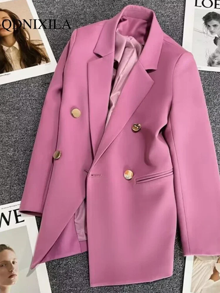 Nowe wiosenne jesienne marynarki damskie Slim Fit modny garnitur wyszczuplające eleganckie kurtki Casual wszechstronny płaszcz znosić dla pani biurowej