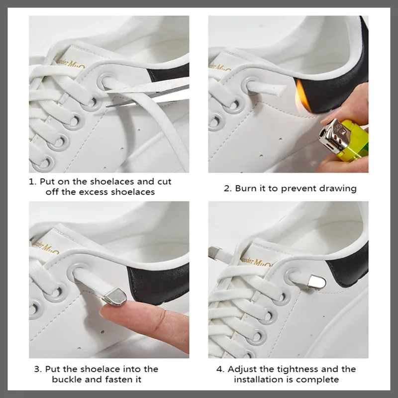 ไม่มี Tie Shoelaces สําหรับรองเท้า 8 มม.แบน Elastic laces รองเท้าผ้าใบเด็กผู้ใหญ่ Quick Shoelace ไม่มีผูกรองเท้าอุปกรณ์เสริม