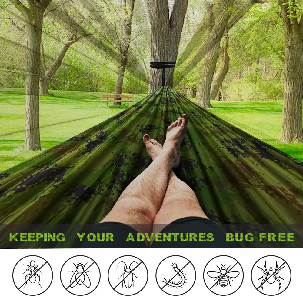 Nhẹ Đôi Người Muỗi Lưới Võng Dễ Dàng Thiết Lập 290*140Cm Với 2 Cây Dây Di Động Võng Cho đi Du Lịch Cắm Trại Sân