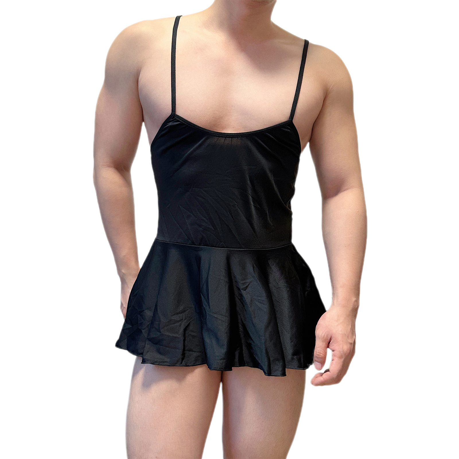 CLEVER-MENMODE sono deslizamento vestido de noite masculino sexy lingerie erótica camisola crossdressing sem costas mini vestido de verão homewear