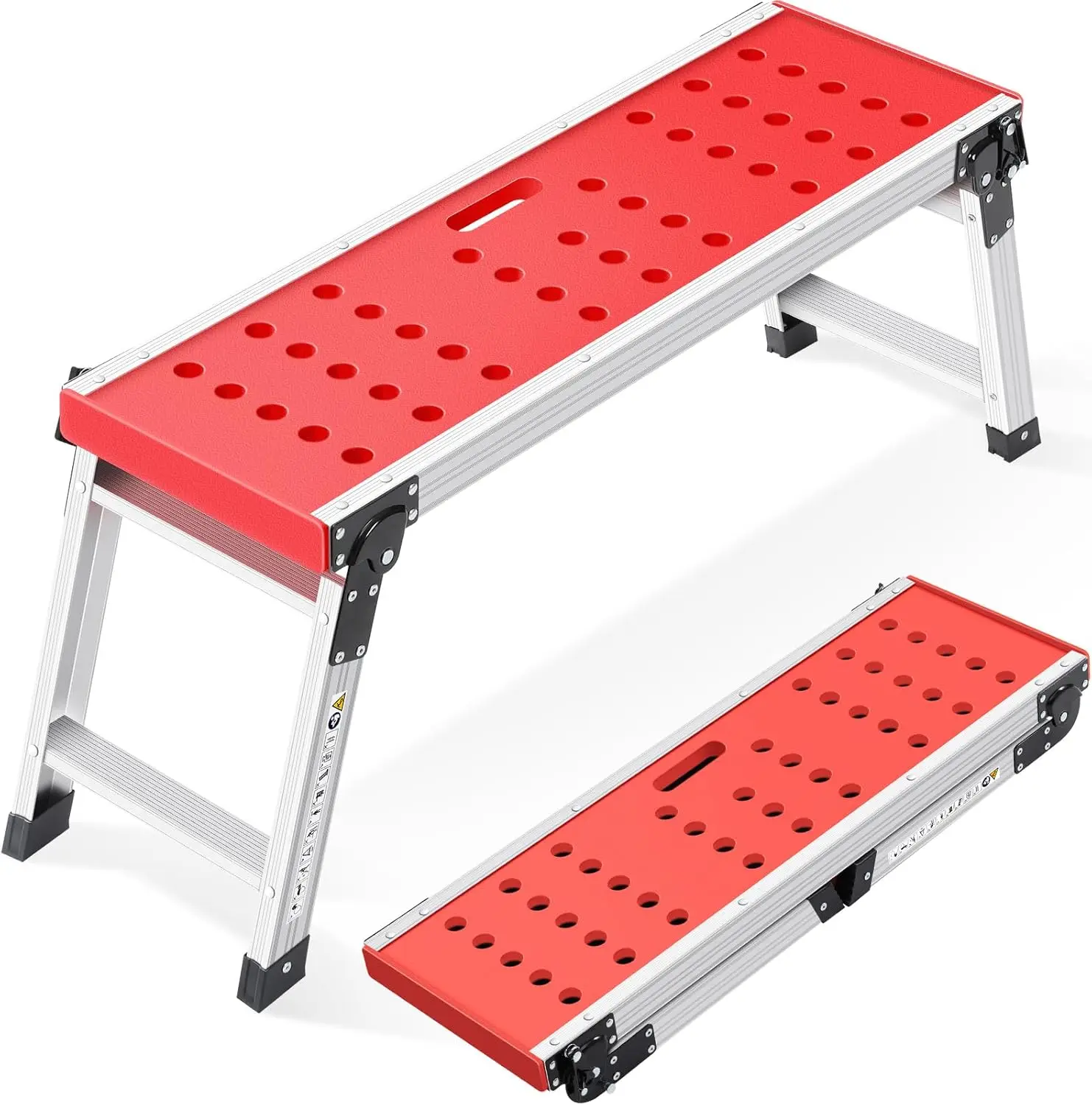 Klappbare Aluminium-Arbeitsbühne leiter mit rutsch festen Gummi füßen, Sicherheits schlössern und einer Tragfähigkeit von 150 kg. Ideal für zu Hause und ga