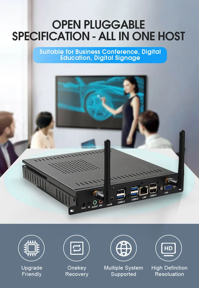 OPS 11 Mini PC Intel Core i7 2670QM DDR3 128GB/256GB Windows 10 Pro Gaming Computer, 4K 60Hz HDMI VGA Win 10 Minipc Gamer Linux