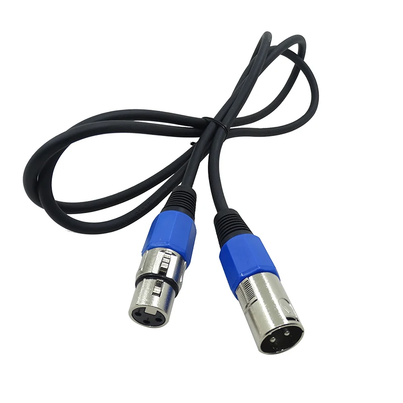 10 sztuk/partia Kabel sygnałowy DMX 3-pinowy o długości 1-2 metry, kabel DMX metalowy 1M, 3,5 stopy XLR do oświetlenia scenicznego, audio, głowic ruchomych