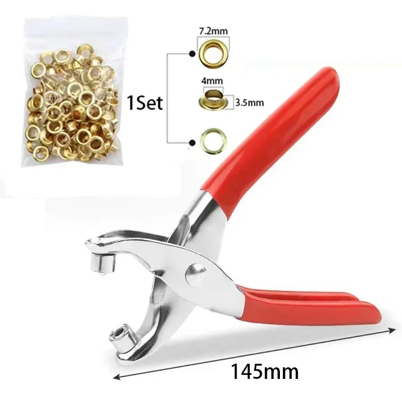 100 セット 4 ミリメートル金属アイレットとアイレットパンチダイツールグロメット DIY マニュアルツールキットレザークラフト衣類革ベルト帽子