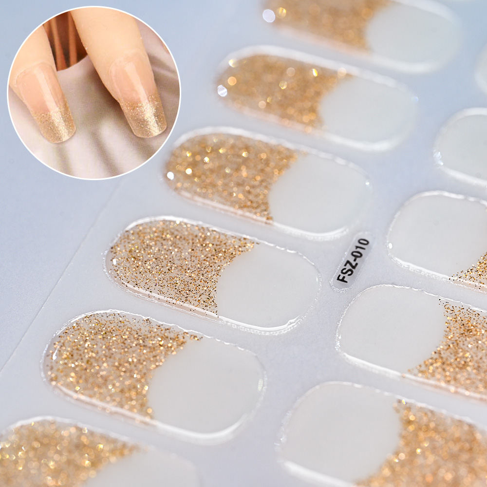 16 dicas/folha francês uv semi-curado gel prego envolve longa duração cobertura completa ponta branca adesivo à prova dwaterproof água lâmpada led gel unhas decalques