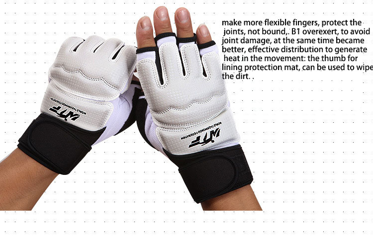 Nuevos guantes de boxeo de medio dedo, guantes de Taekwondo, Protector de pies, guantes de entrenamiento Karate Muay Thai, guantes de entrenamiento para niños y hombres