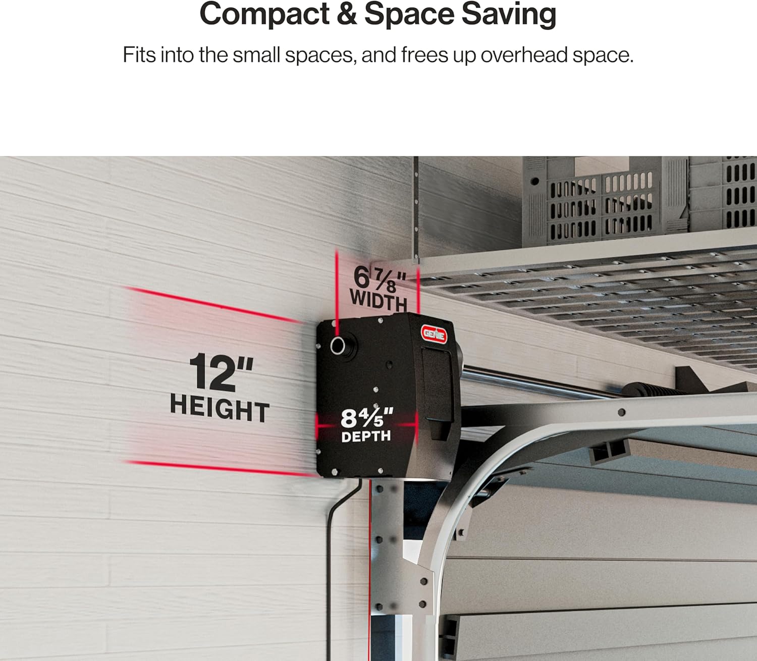 Residential Wall Mounted Garage Door Opener, Black