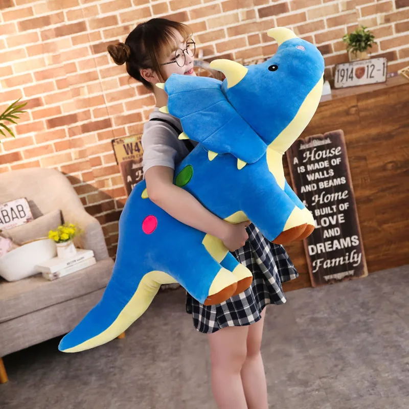 Creative Big Plush Soft Triceratops Stegosaurus ของเล่นตุ๊กตาไดโนเสาร์ตุ๊กตาของเล่นเด็กไดโนเสาร์ของเล่นของขวัญวันเกิด