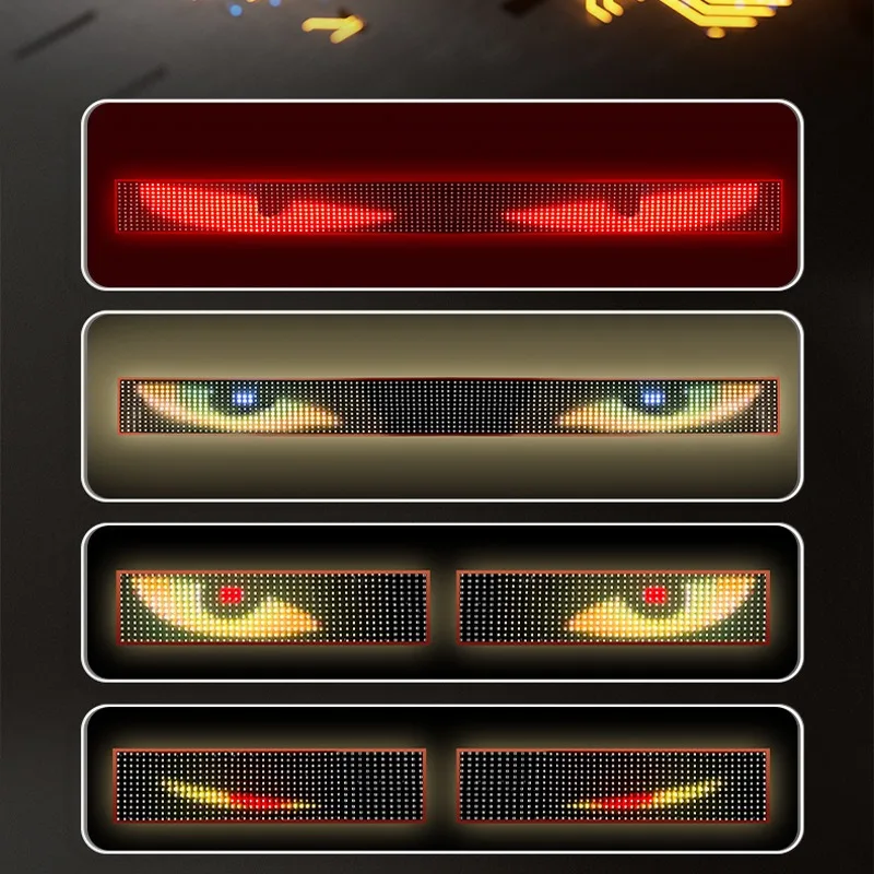 Pannello pixel a matrice LED per camion Devil Eye da 2 m, schermo morbido e pieghevole, telecomando, display di animazione, luce per parabrezza per camion per auto