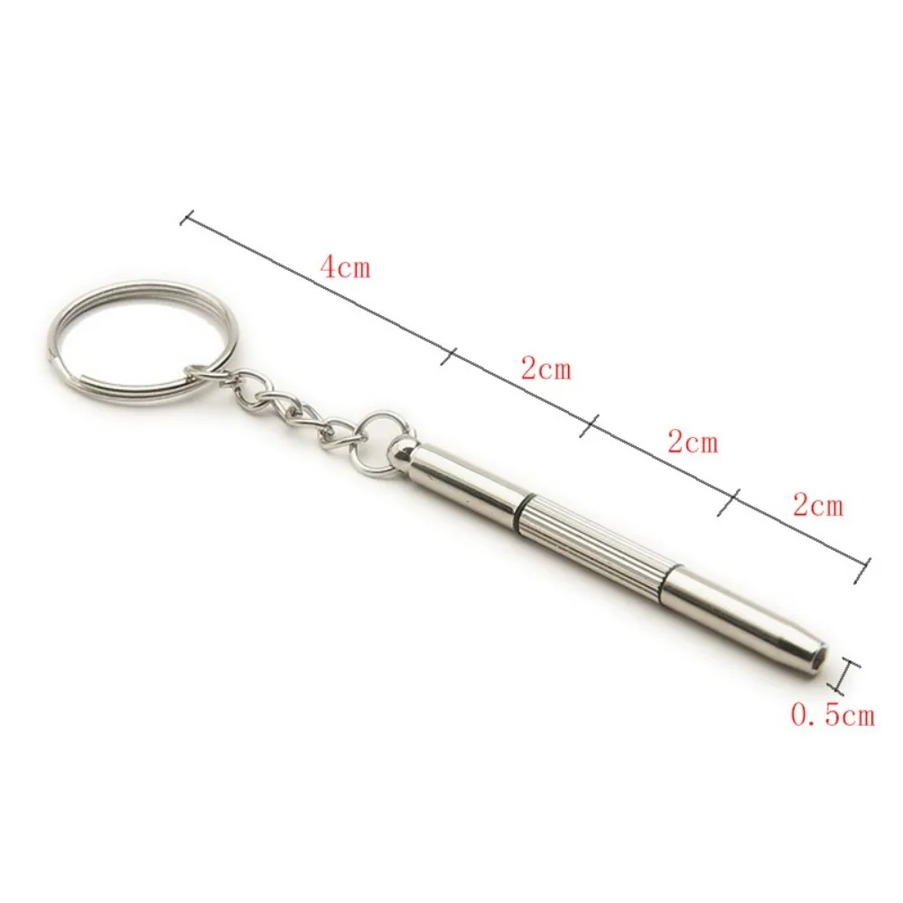 Cacciavite per occhiali in acciaio Cacciavite per occhiali Kit di riparazione per orologi con portachiavi Utensili manuali portatili Strumenti per cacciaviti di precisione