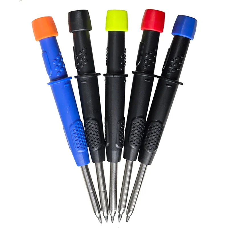 4 Colors Woodworking Pencil Marker Set with 3 Colors 2B Lead Deep Hole Marker Pen Marking Painting Engineering Drawing Tools