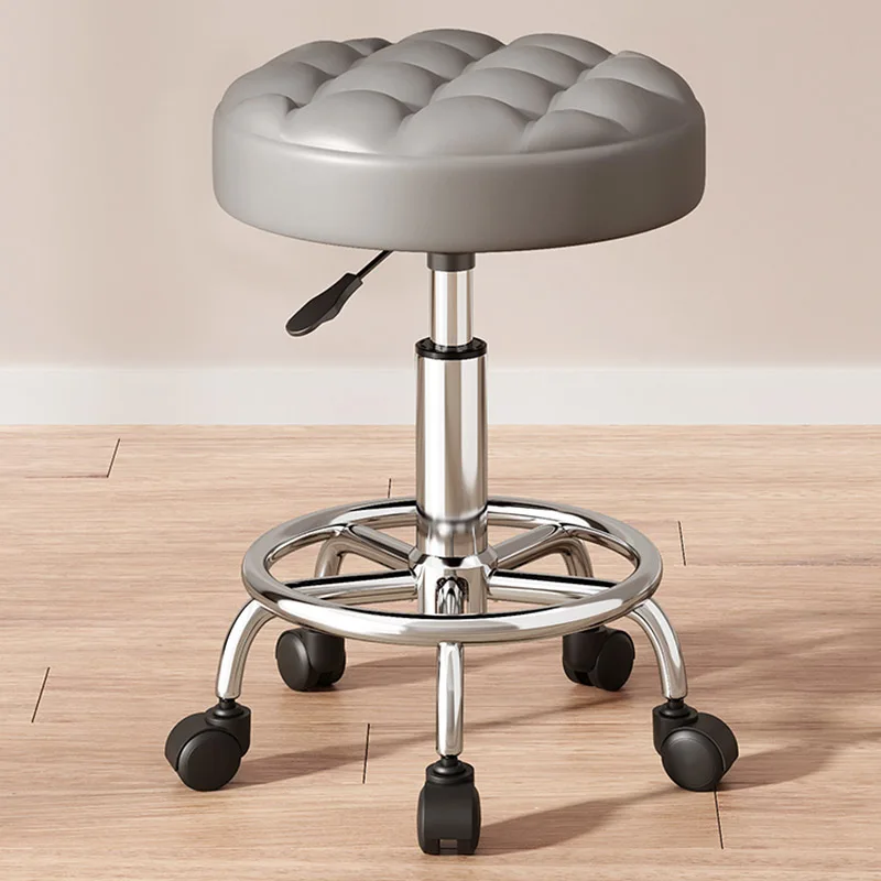 Giratoria-Chaise Rotative à Roulettes pour Barbier, Équipement Professionnel pour Salon de Coiffure