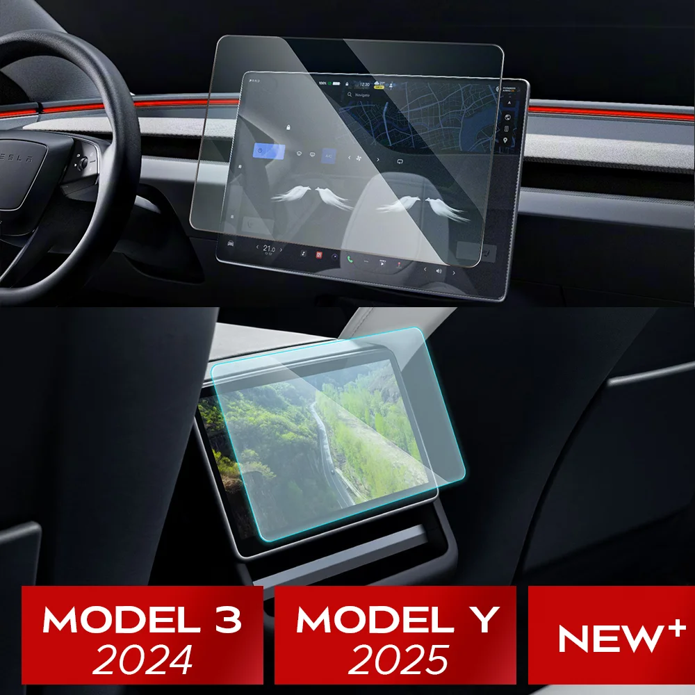 Folia ochronna ze szkła hartowanego dla nowej Tesla Model Y Launch 2025 Model 3 Highland 2024 Rear Row Center Control Protective