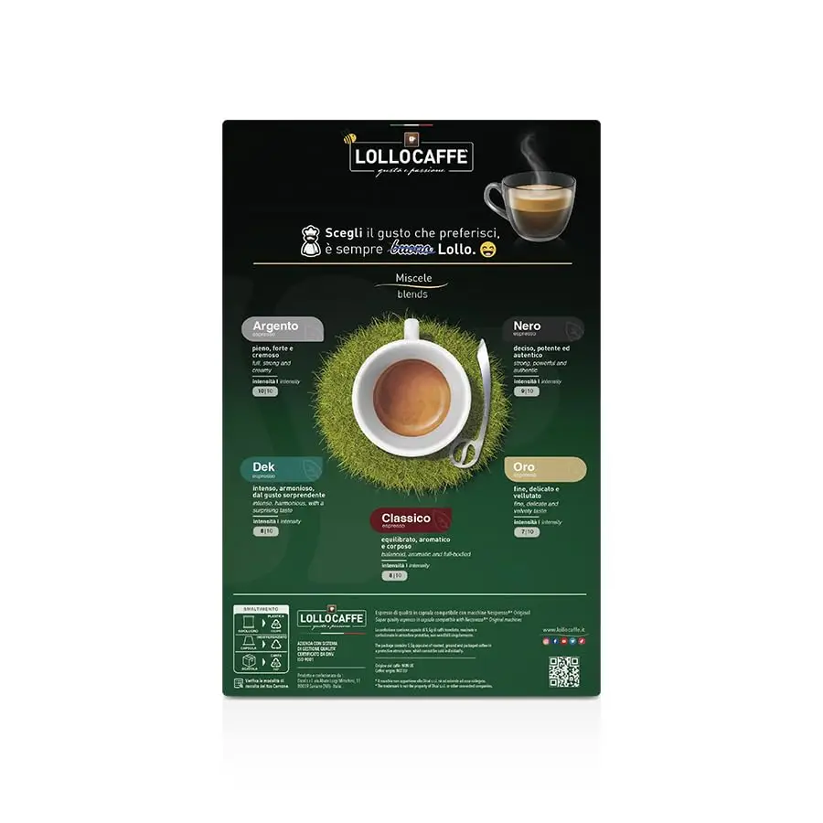 Lollo Coffee Passion Espresso, Gold Blend-400 capsules-compatibel met Nespresso huishoudelijke machines *