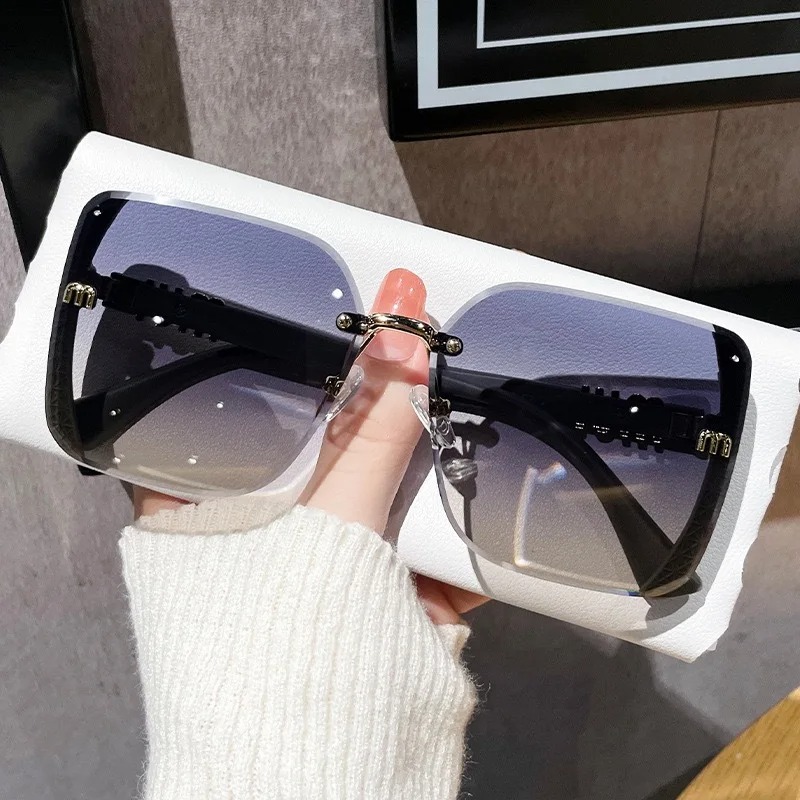 Mode Oversized Vierkante Zonnebril Vrouwen 2025, Luxe Merk Zonnebril Vintage Zonnebril Vrouwelijke Shades Outdoor Brillen