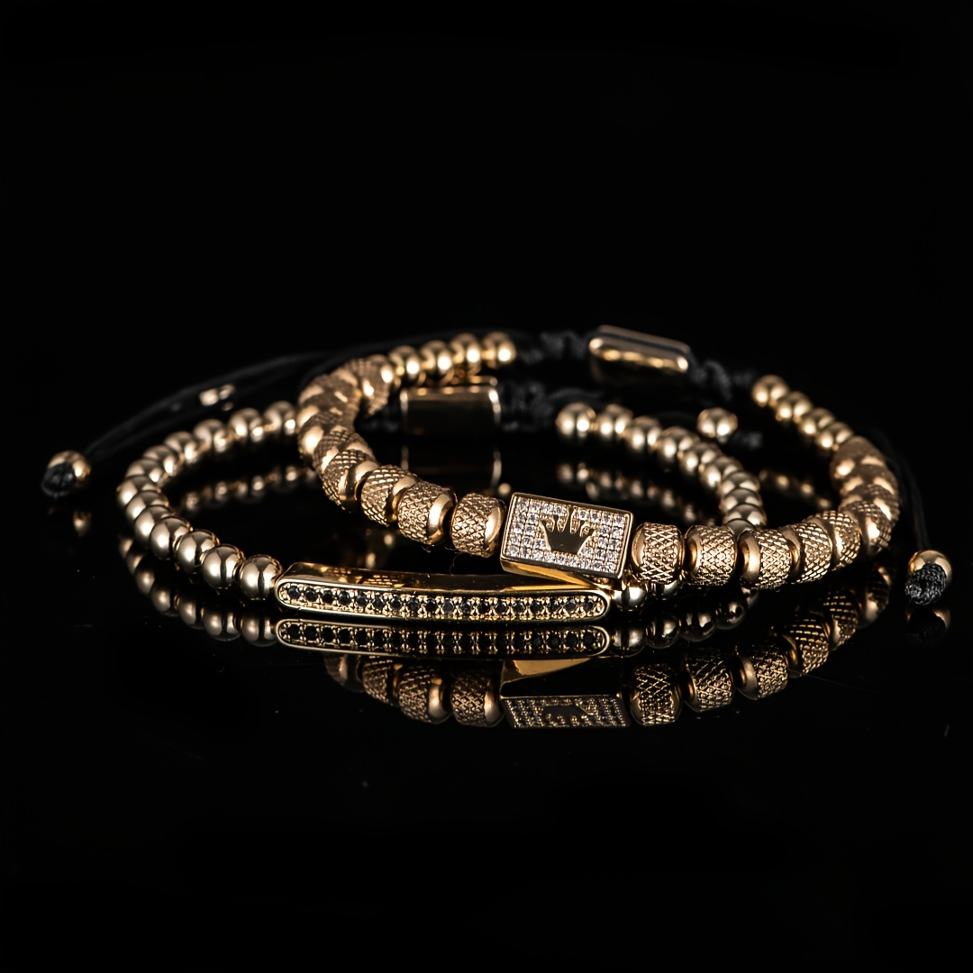 2 unids/set pulsera de corona de encanto personalizada para hombres conjunto de accesorios de joyería