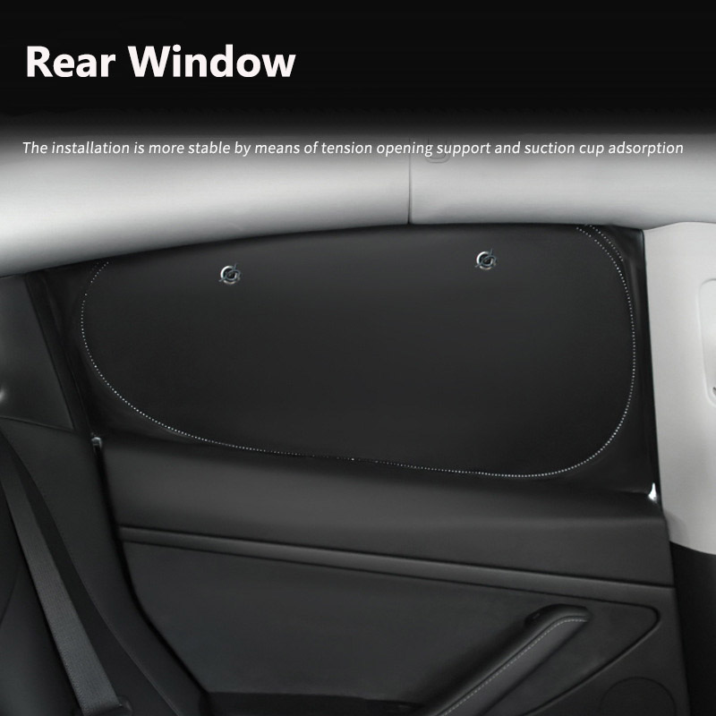 Auto-Seitenfenster-Sonnenschutz für Tesla Model 3, Highland 2024 Y mit Saugnäpfen, vordere und hintere Windschutzscheibe, Privatsphäre, rahmenlose Fenster