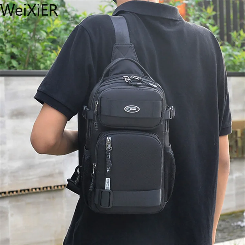 Bolso de hombro multifunción a la moda para hombre, bandoleras cruzadas para correr al aire libre, tendencia de viaje para hombre, bolso deportivo de pecho de alta capacidad