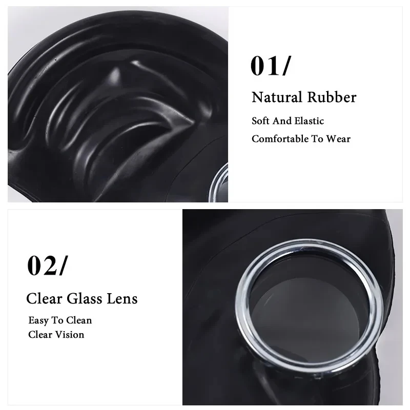 64 ประเภทอเนกประสงค์สีดําแก๊ส Full Mask Respirator ความปลอดภัยหน้ากากป้องกันสารเคมีภาพวาดสเปรย์ Pesticide หน้ากากยางธรรมชาติ