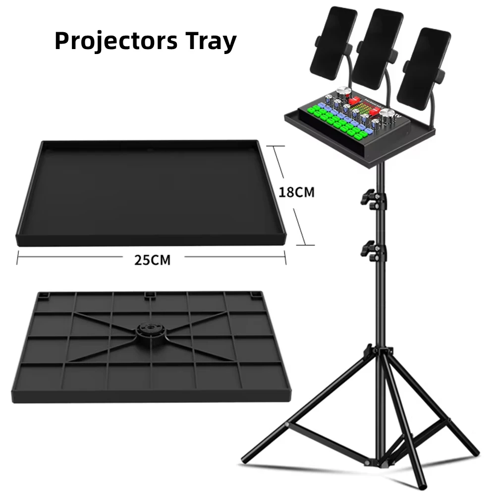 Vassoio per proiettore Miwayer, supporto per treppiede, scheda audio, supporto per piattaforma, plastica nera, adattatore per vite da 1/4 di pollice