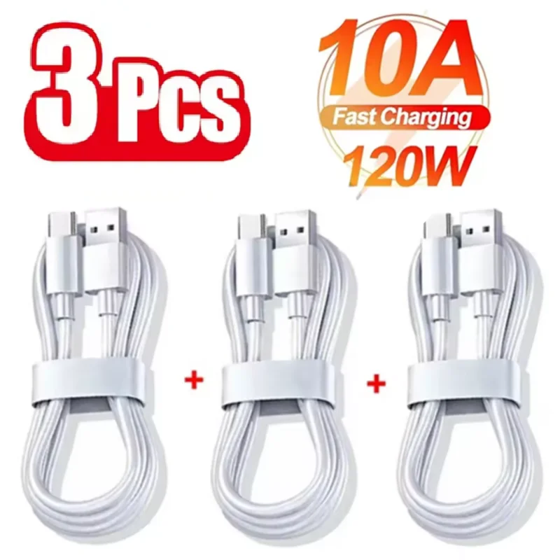 3 STKS 100 W 10A USB Type C USB Kabel Super Snelle Charing Lijn voor Xiaomi Samsung Huawei Honor Quick Charge USB C Kabels Data Cord