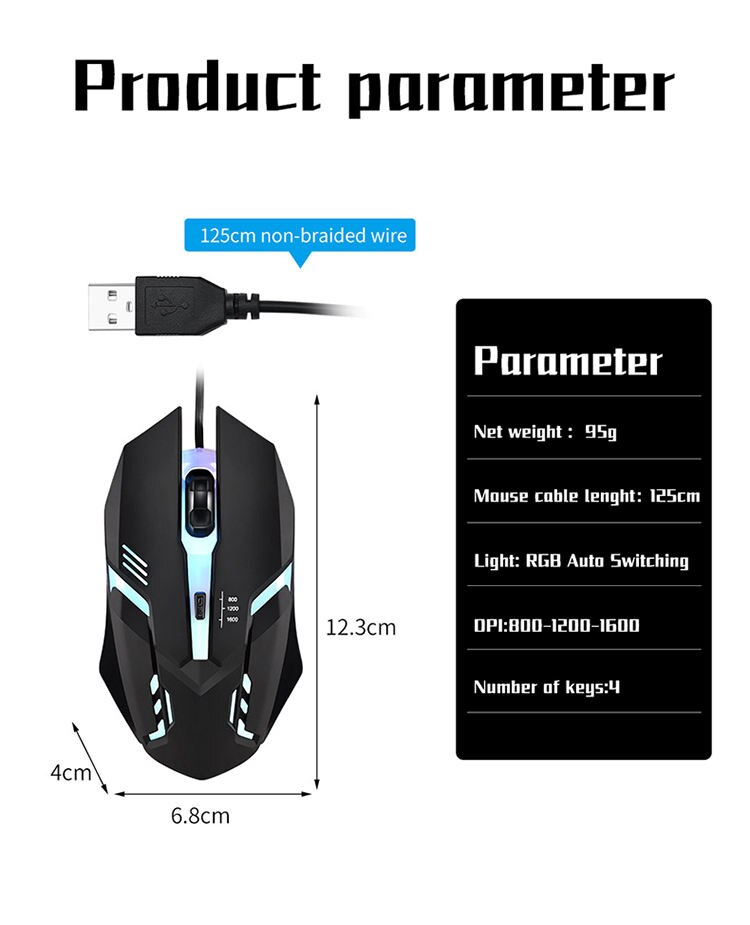 Souris de jeu de conception ergonomique de haute qualité, souris rétroéclairée USB, ordinateur de bureau, ordinateur portable, fabricants, dernière offre spéciale, 2023