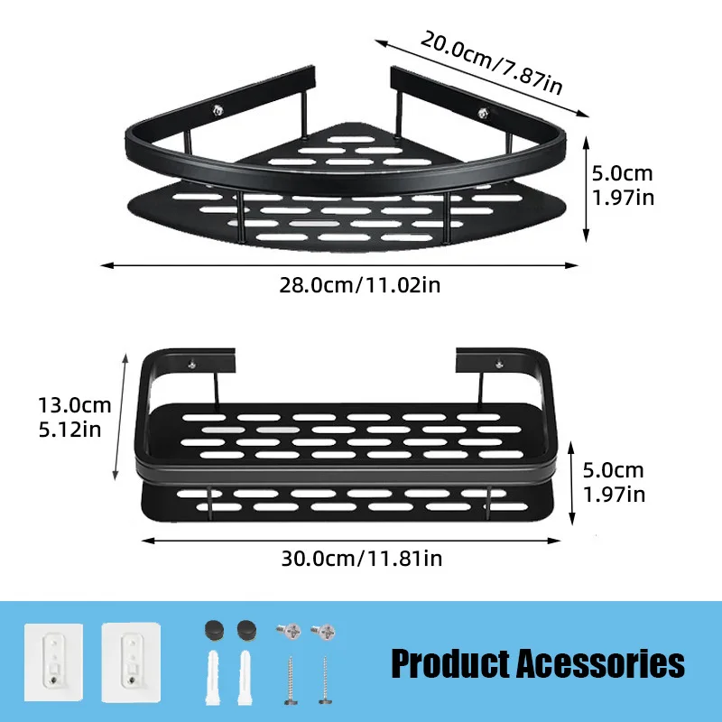 estante de baño aleación de aluminio estante de ducha accesorios de baño maquillaje almacenamiento de organizador sin perforación estante pared