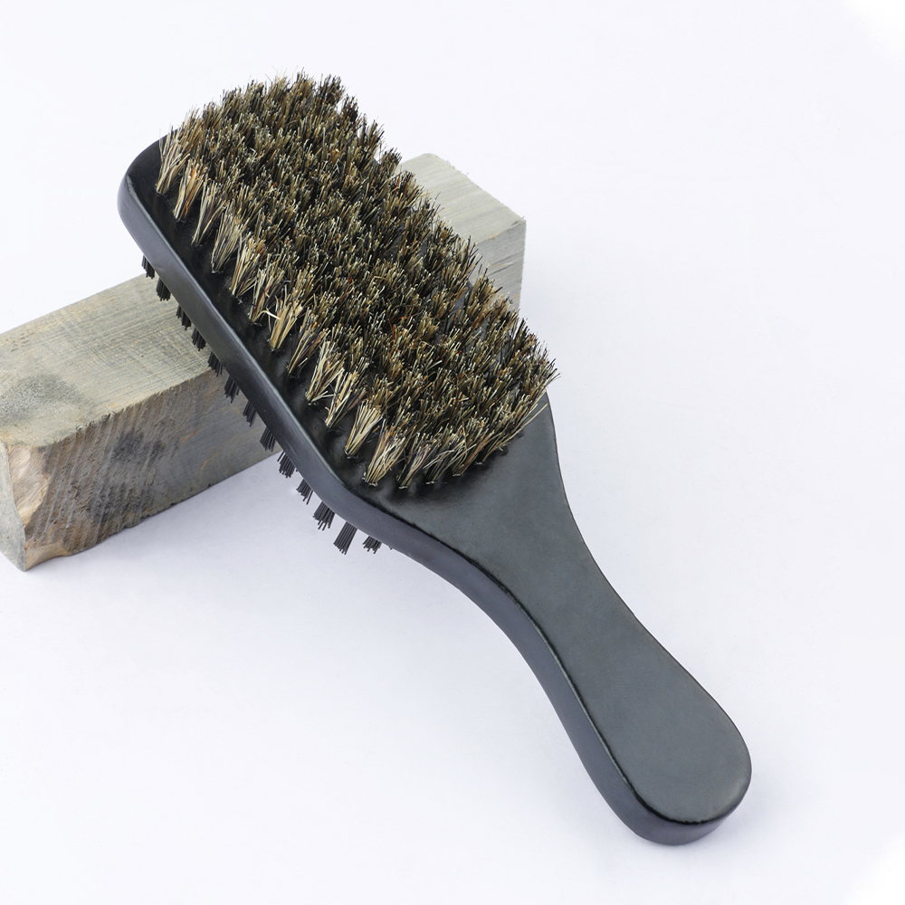 Manico in legno Spazzola per barba in nylon per capelli Strumenti per la rasatura Pennello per barba da uomo curvo in legno Parrucchiere Figura Otto Pennello Pennello