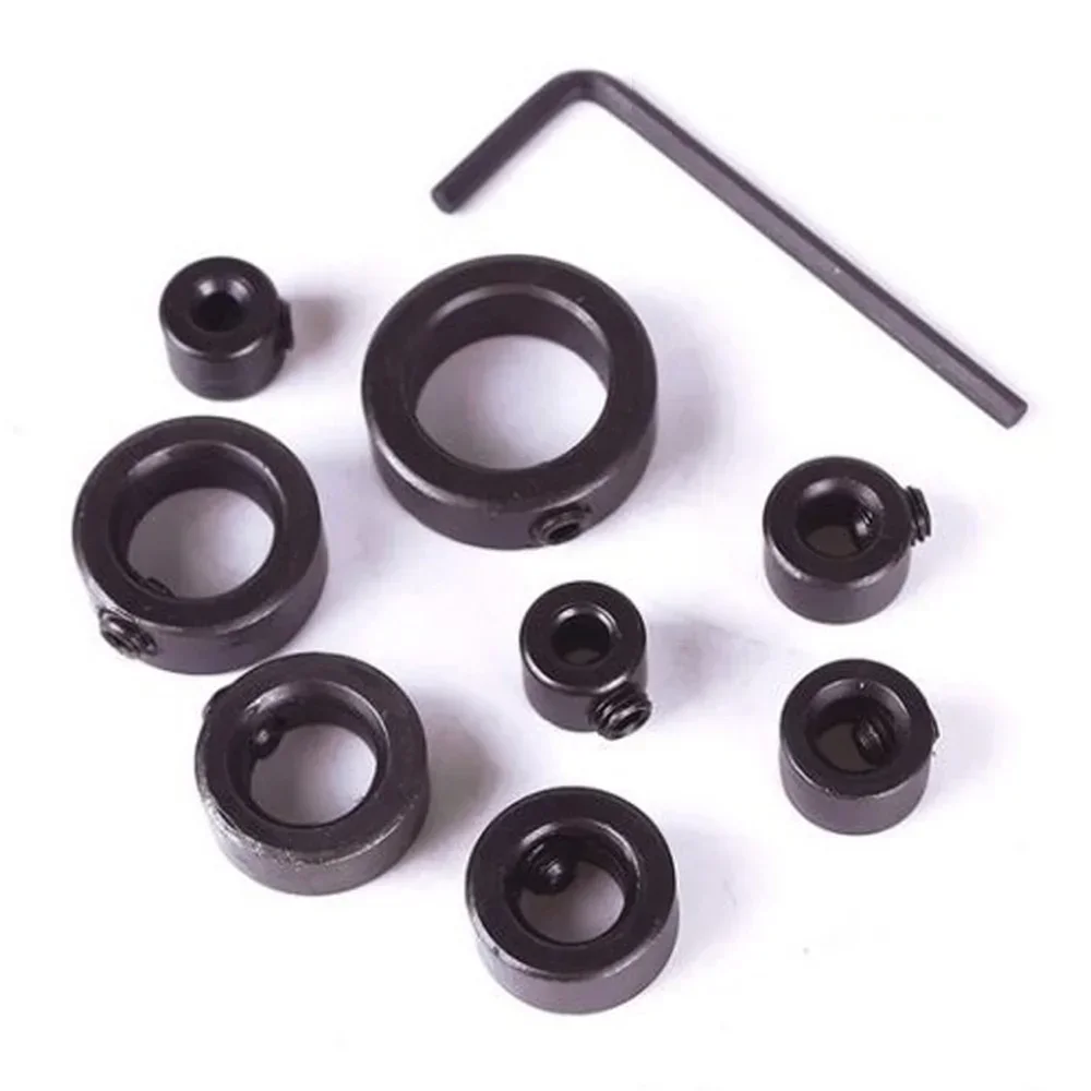 STONEGO 8pcs Drill Bit Depth Stop Rings - 3-16mm Adjustable Collars, Positioner, for Precision Woodworking