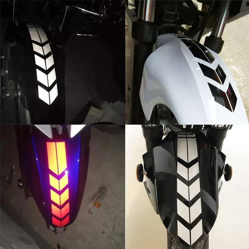 Pegatinas de raya de flecha para motocicleta, pasta de guardabarros, cinta reflectante Universal impermeable a prueba de aceite, accesorios de motocicleta