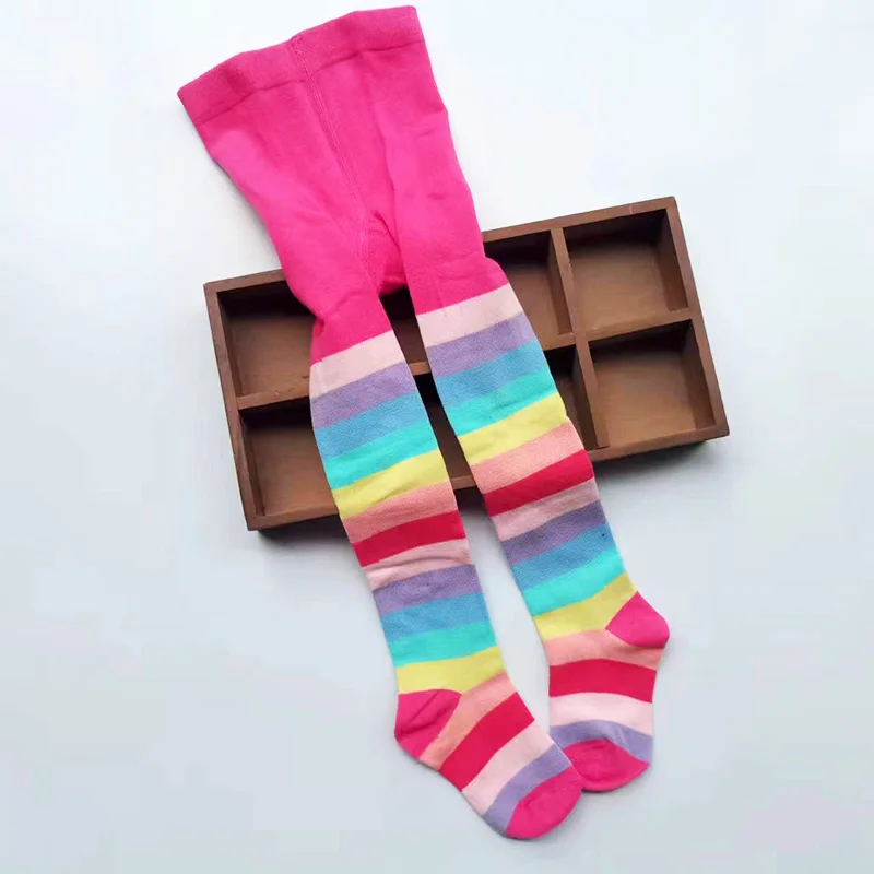 1 Uds. Medias a rayas para primavera y otoño para niños de 2 a 12 años pantimedias para niñas de punto de algodón medias para niños medias bonitas para bebés
