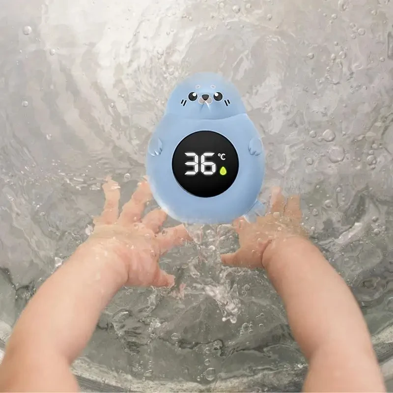 Termómetro de baño para bebé, Monitor de temperatura para bañera, Monitor de advertencia de temperatura resistente al agua fría y caliente, pantalla LED con Sensor mejorado
