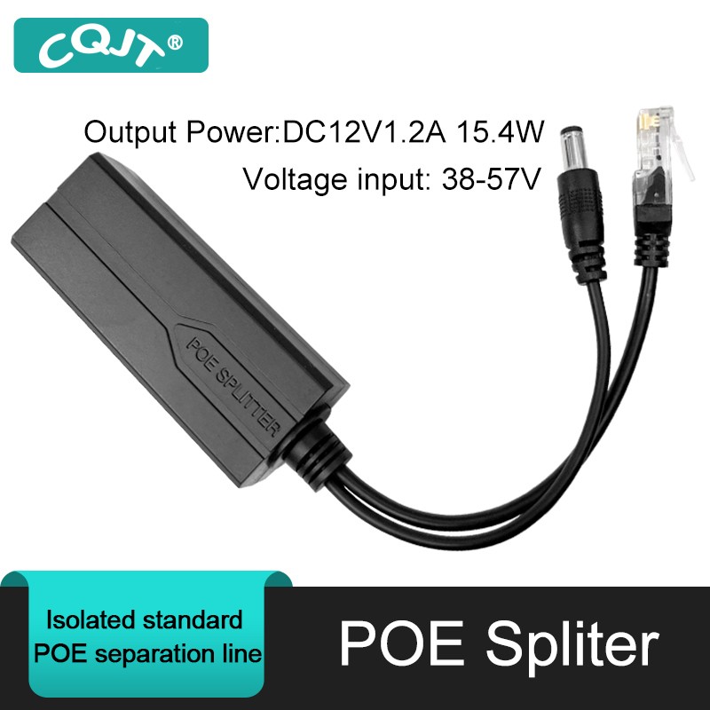 Divisor POE estándar 48V a 5V 12V 1.2A 2.2A Micro USB tpye-C 100M/1000M fuente de alimentación del inyector de cámara POE para Huawei Hikvision