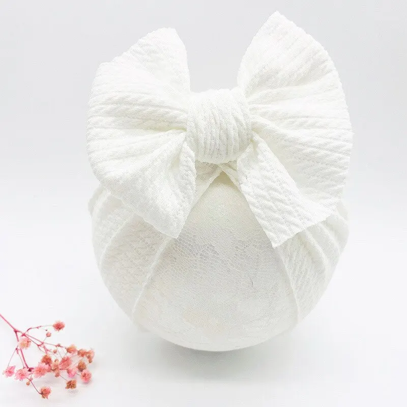 น่ารักโบว์เด็ก Turban หมวก Double Layer Big Bowknot ทารกแรกเกิดหมวกนุ่มยืดหยุ่นเด็กหัวหมวกทารกอุปกรณ์เสริม