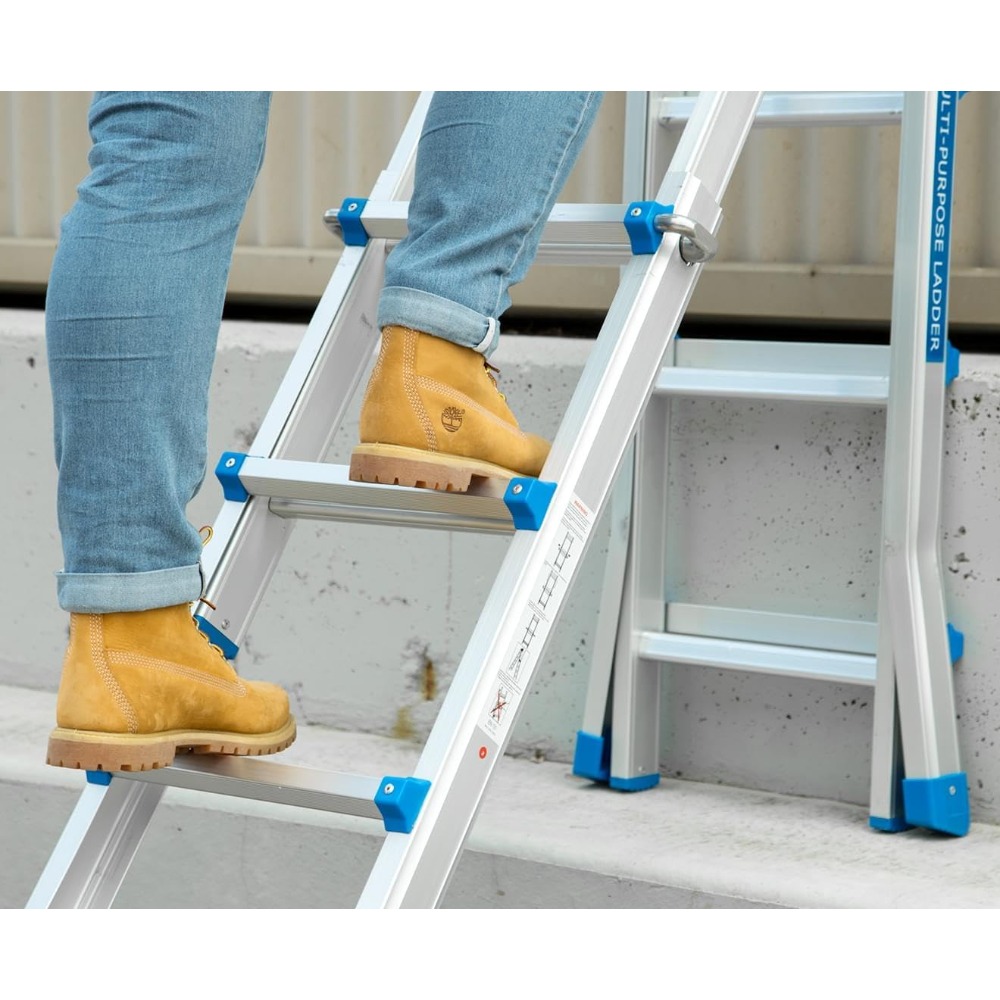 Escalera Articulada Pliable Télescopique Multifonction Aluminio 4x5 Escalones 5,10m