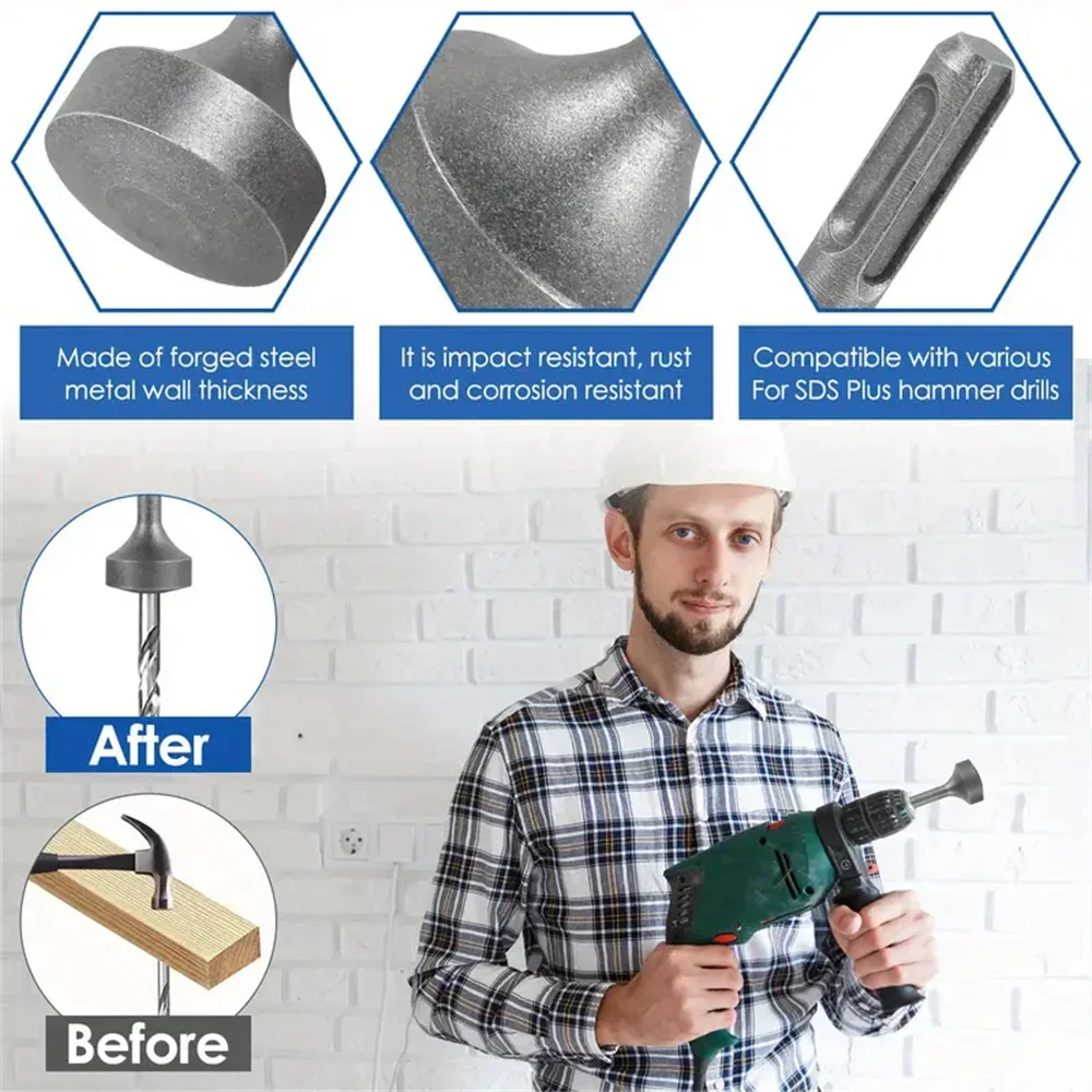 1 conjunto de driver de haste de aterramento, 85mm, aço resistente, resistente ao desgaste, ampla compatibilidade, soquete de brocas de haste de aterramento para rotar