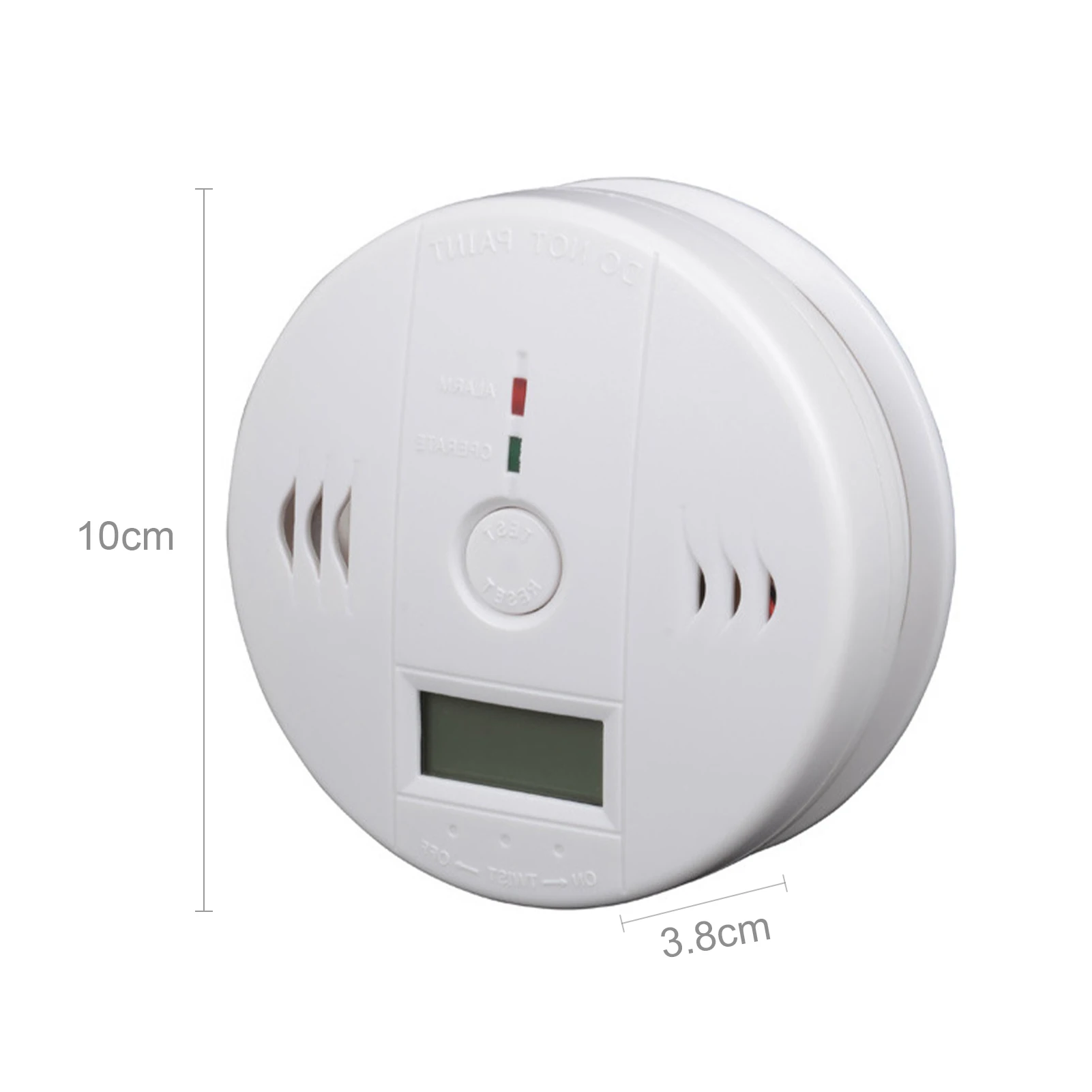 Carbon Monoxide Alarm Smoke Detector Carbon Monoxide Detector Powered by Battery with LCD Display Voice Warning