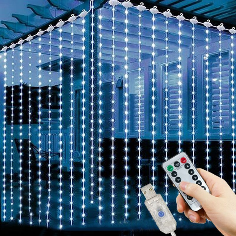 Guirnalda de luces LED USB para decoración de fiestas, guirnalda de luces para Navidad y Año Nuevo, 3/4/6M, 2025