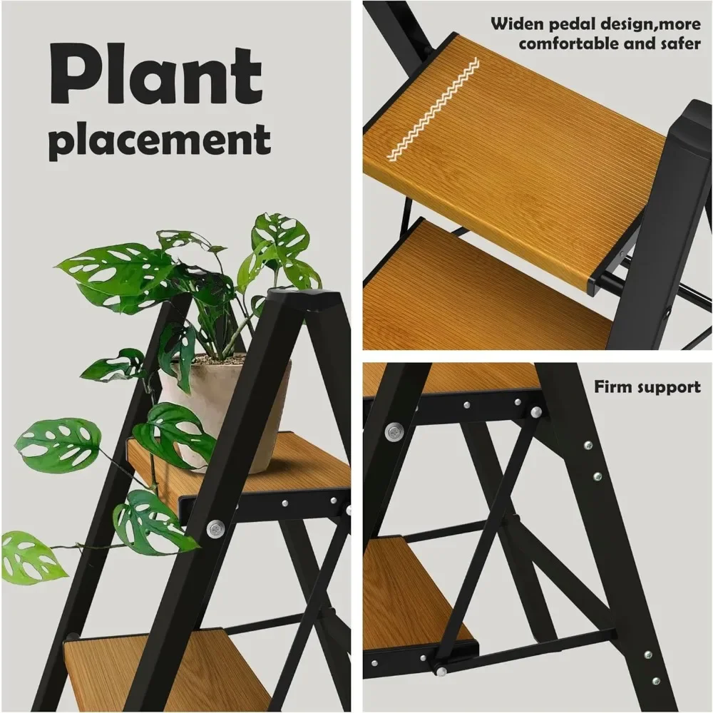 2 Step Ladder,Aluminum Lightweight Folding 2 Step Stool with Anti-Slip Wide Pedal, 330lbs Capacity Step Ladder