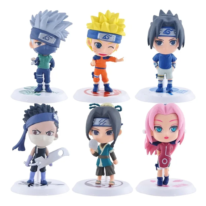 6 ชิ้น/ล็อตนารูโตะ Sasuke Gaara Uchiha Madara รูป 7-8 ซม.2 สไตล์บุคลิกภาพฐาน Mini Figurines