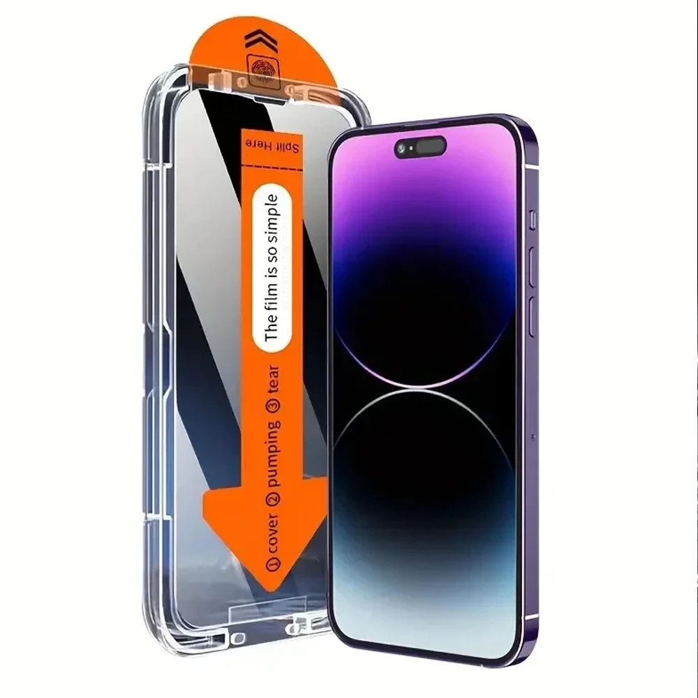 Protector de instalación sin polvo de vidrio templado de privacidad de 3 uds para IPhone 15 14 13 12 11 16 Pro Max XR X Protector de pantalla antiespía