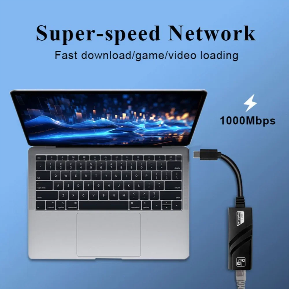 USB Ethernet-адаптер 1000 Мбит/с USB3.0 к RJ45 Lan Gigabit WiredNetwork Card Сетевая карта USB-C для Macbook Windows Портативный ПК