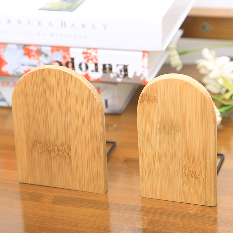 Nature Bamboo Desktop Organizer Bookends Book Ends Stand Holder Shelf Bookrack