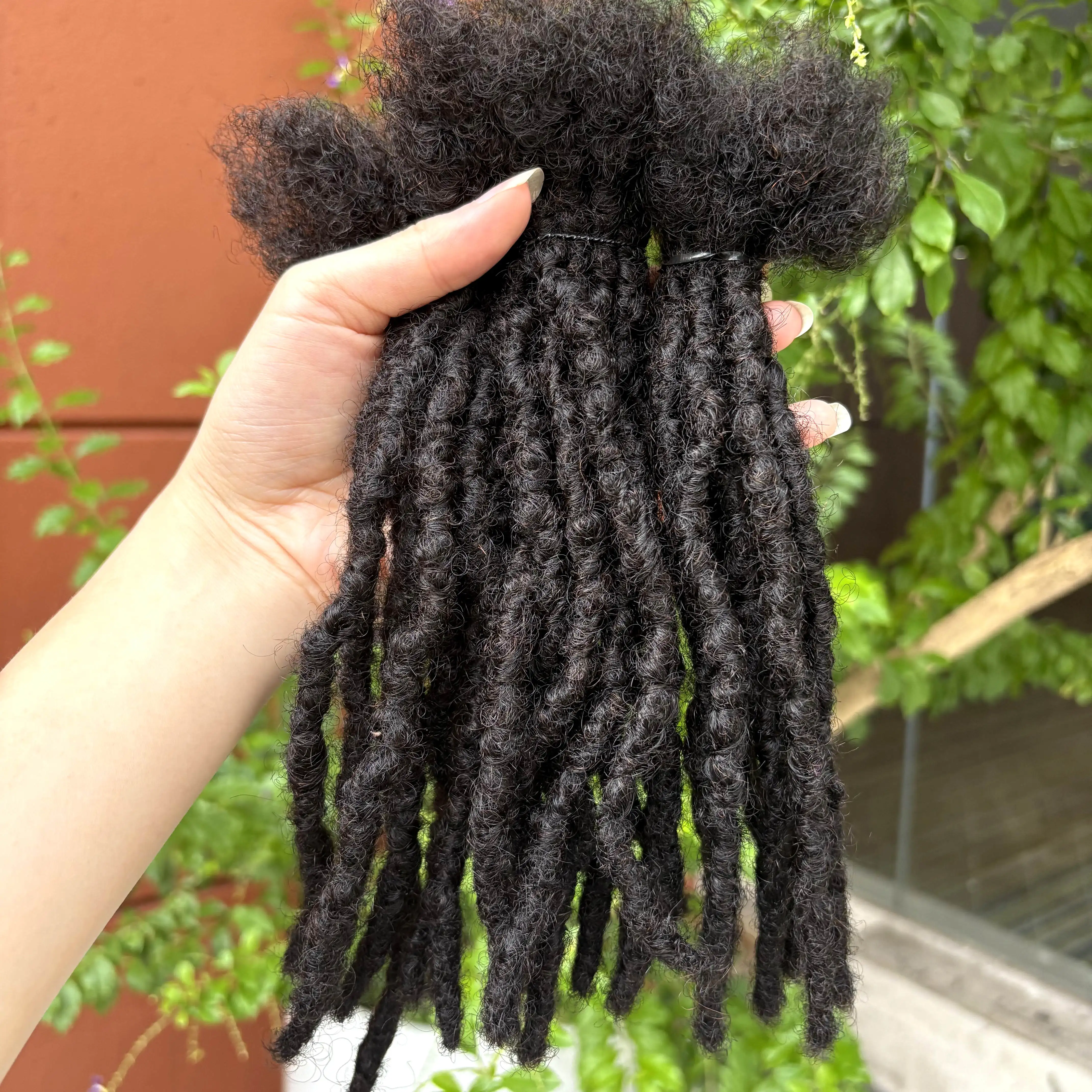 0.6cm regular dreadlock extensões de cabelo humano 4-8 Polegada espessura locs inter extensões para mulheres homens crianças artesanal permanente locs