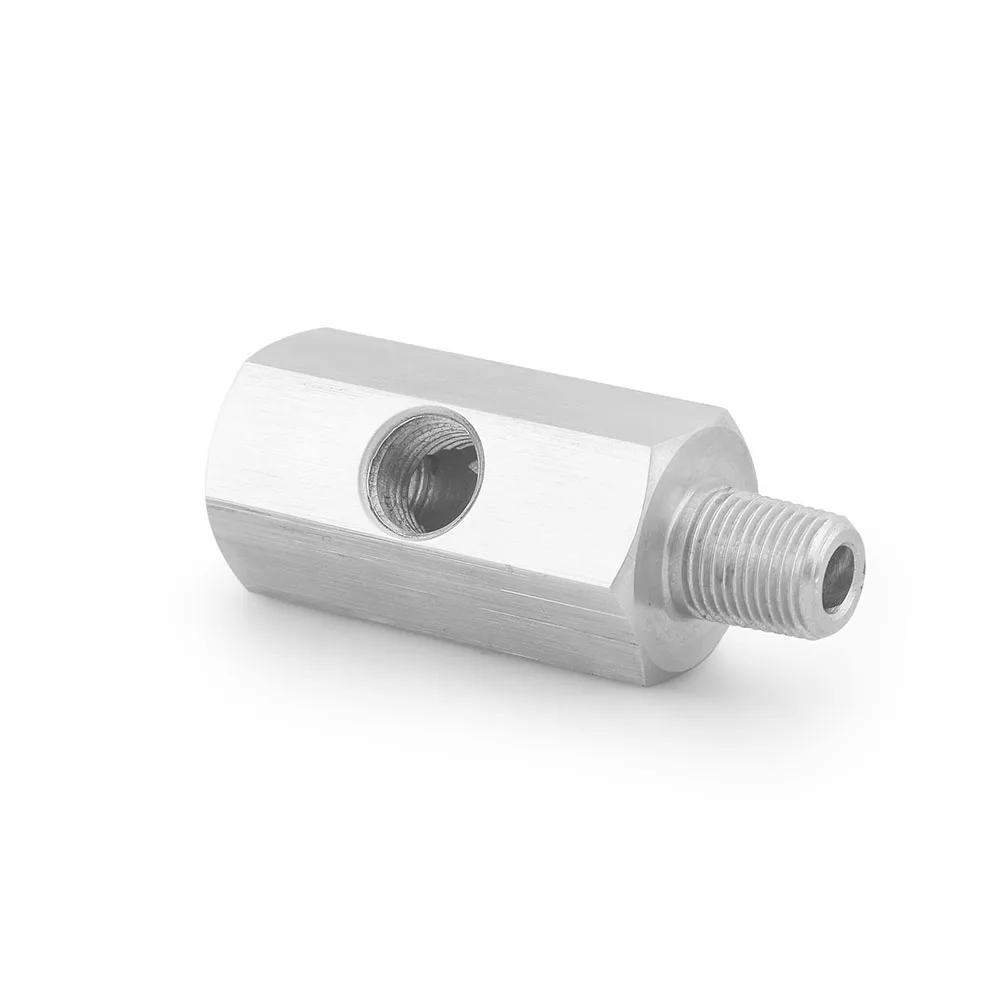 Agujeros laterales de acero inoxidable, 1/8 "NPT hembra a M12 M10 M14 1/8NPT 1/4NPT, conector de Sensor de presión de aceite, adaptador en T de calibre de línea de alimentación