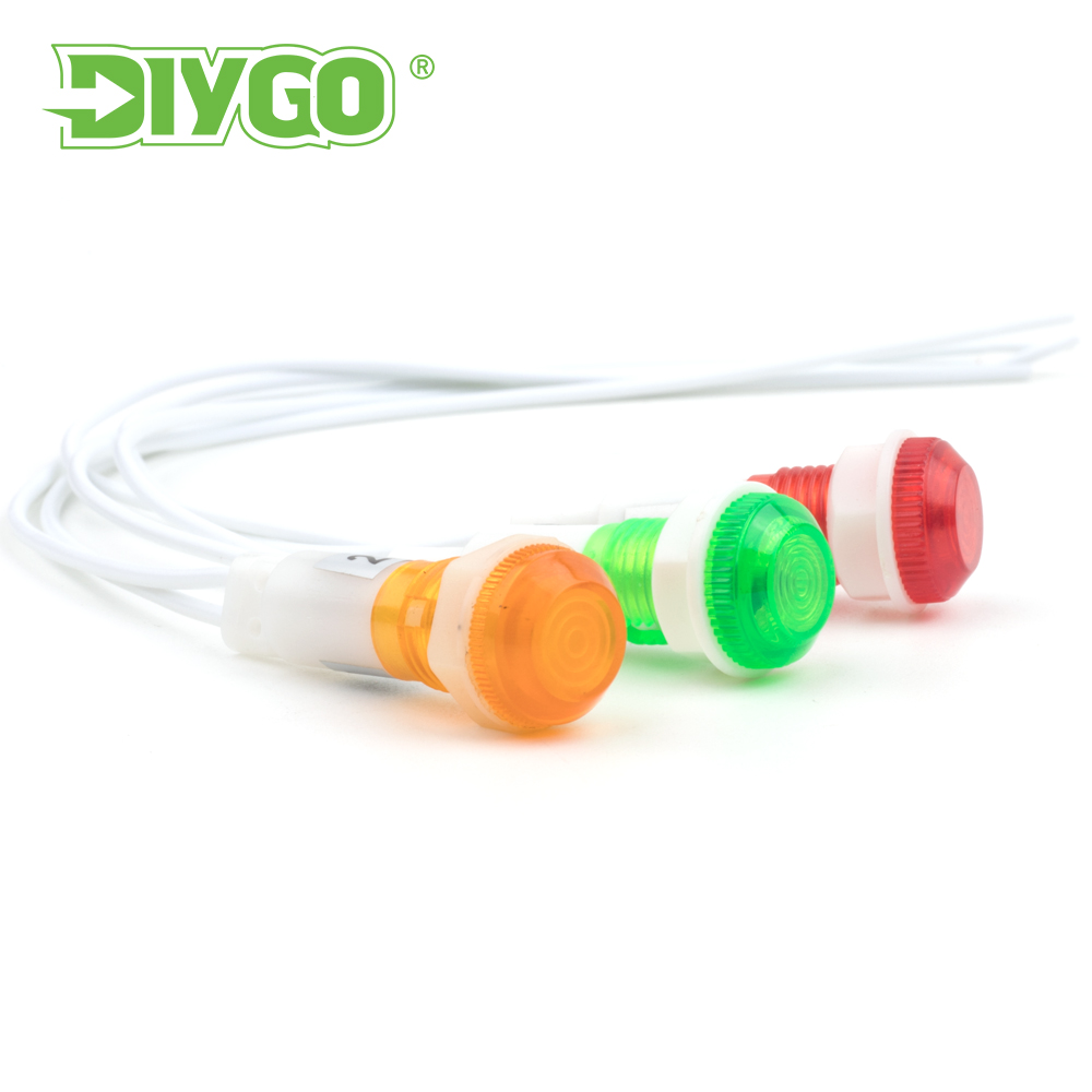 5PCS 10mm Signal Lampe Panel Montage LED Anzeige Rot Grün Gelb Licht 12V 24V 380V 220V Pilot Führung Elektrische Ausrüstung